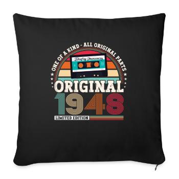 Janvier Né en 1948 Cadeau du 75e anniversaire - Housse de coussin décorative 45 x 45 cm - noir - Devant