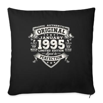 Né 1995 28e janvier cadeau d’anniversaire homme - Housse de coussin décorative 45 x 45 cm - noir - Devant