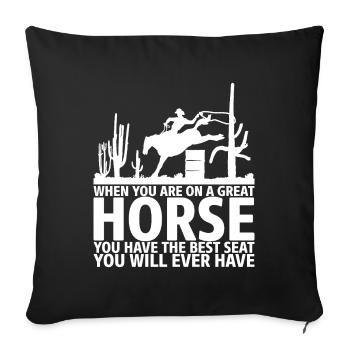 Si vous êtes assis sur un grand cheval, vous avez - Housse de coussin décorative 45 x 45 cm - noir - Devant