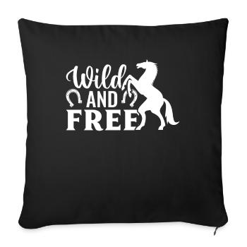 Wild and Free - (2) - Sofa pillowcase 17,3'' x 17,3'' (45 x 45 cm) - black - Front