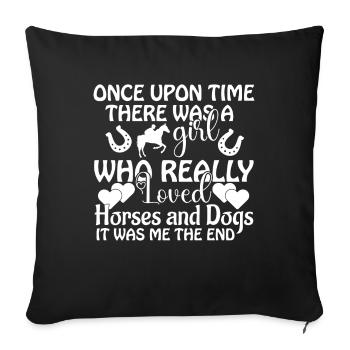 Once Upon A Time There Was A Girl Who Really Loved - Sofa pillowcase 17,3'' x 17,3'' (45 x 45 cm) - black - Front