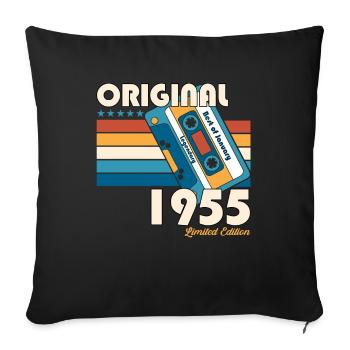 Janvier Né en 1955 68e anniversaire Cadeau 50s - Housse de coussin décorative 45 x 45 cm - noir - Devant
