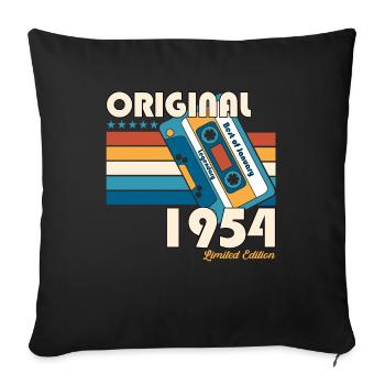 Janvier Né 1954 69e anniversaire Cadeau 50s - Housse de coussin décorative 45 x 45 cm - noir - Devant