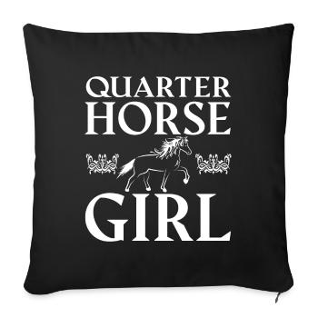 Quarter Horse Girl - - Sofa pillowcase 17,3'' x 17,3'' (45 x 45 cm) - black - Front