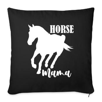 Maman cheval - - Housse de coussin décorative 45 x 45 cm - noir - Devant