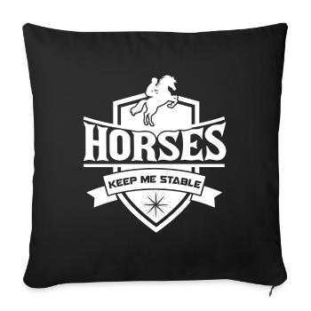 Pferde halten mich im Stall 6 - Horses Keep Me Sta - Housse de coussin décorative 45 x 45 cm - noir - Devant