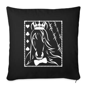 Cheval- - Housse de coussin décorative 45 x 45 cm - noir - Devant
