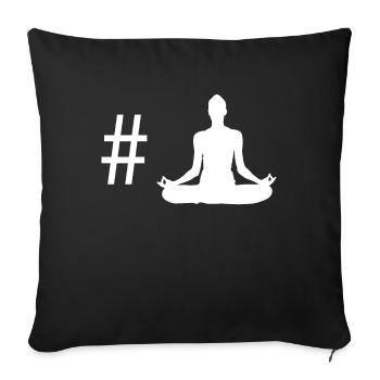 Hashtag - Yoga - - Sofa pillowcase 17,3'' x 17,3'' (45 x 45 cm) - black - Front