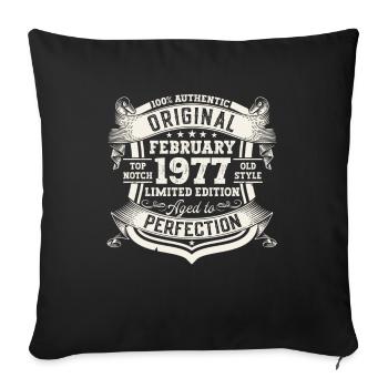 Février né 1977 46ème anniversaire cadeau homme - Housse de coussin décorative 45 x 45 cm - noir - Devant
