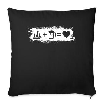 Grunge rectangle - Coeur - Bière - Voile - Grunge Re - Housse de coussin décorative 45 x 45 cm - noir - Devant