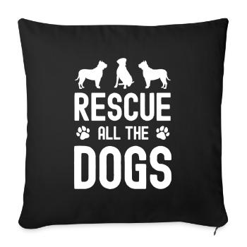 Rette alle Hunde - Sofakissenbezug 45 x 45 cm - Schwarz - Vorne