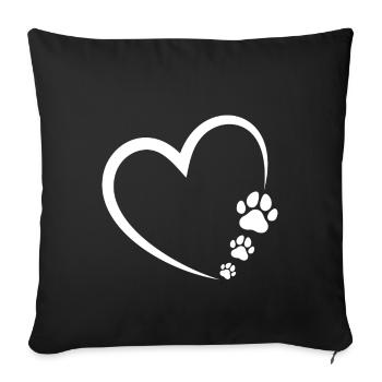 Cœur de patte - Housse de coussin décorative 45 x 45 cm - noir - Devant