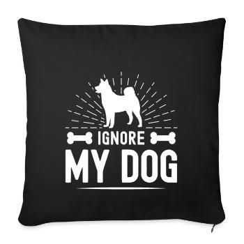 Ignorer mon chien - Housse de coussin décorative 45 x 45 cm - noir - Devant