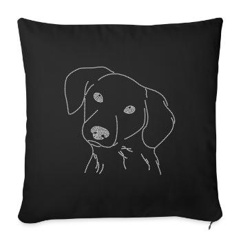 Gesicht eines Strasshundes - Sofakissenbezug 45 x 45 cm - Schwarz - Vorne