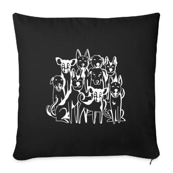 Paria-Hunde - Sofakissenbezug 45 x 45 cm - Schwarz - Vorne