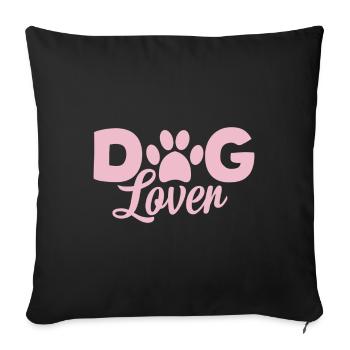 Amoureux des chiens - Pink Paw - Housse de coussin décorative 45 x 45 cm - noir - Devant