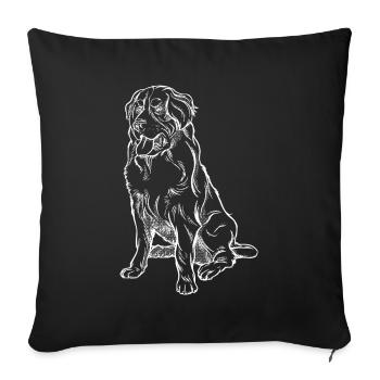 Hundesitting - weiß - Sofakissenbezug 45 x 45 cm - Schwarz - Vorne