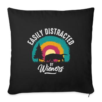 Easily deflectable sausages - Sofa pillowcase 17,3'' x 17,3'' (45 x 45 cm) - black - Front