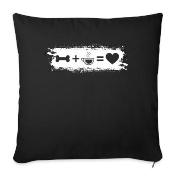Grunge Rectangle - Heart - Coffee - Dog Bones - - Sofa pillowcase 17,3'' x 17,3'' (45 x 45 cm) - black - Front
