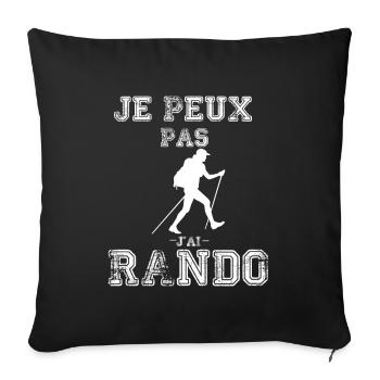 je peux pas j'ai rando montagne - Housse de coussin décorative 45 x 45 cm - noir - Devant