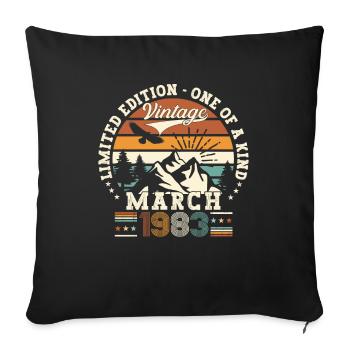 40th birthday Mann Original March Born 1983 - Sofa pillowcase 17,3'' x 17,3'' (45 x 45 cm) - black - Front