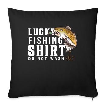 Ne lavez pas la chemise Lucky Fisher - (2) - Housse de coussin décorative 45 x 45 cm - noir - Devant