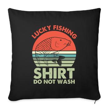 Ne lavez pas la chemise de pêche porte-bonheur 11 - - Housse de coussin décorative 45 x 45 cm - noir - Devant