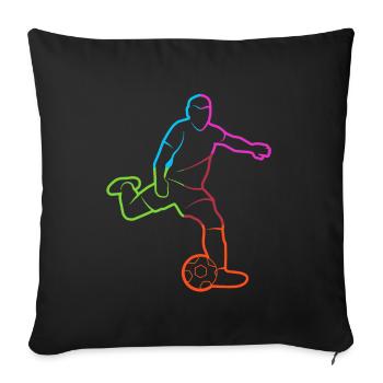 Football player Bunt Football player Footballer - Sofa pillowcase 17,3'' x 17,3'' (45 x 45 cm) - black - Front