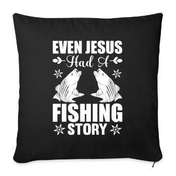 Même Jésus avait l’histoire d’un pêcheur 1 - - Housse de coussin décorative 45 x 45 cm - noir - Devant