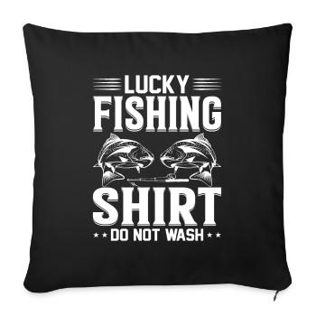 Ne lavez pas Lucky Fishing Shirt 1 - - Housse de coussin décorative 45 x 45 cm - noir - Devant