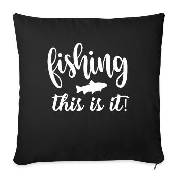 La pêche C’est tout - - Housse de coussin décorative 45 x 45 cm - noir - Devant