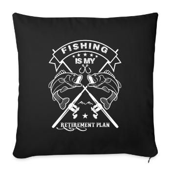 La pêche est mon plan de retraite 3 - - Housse de coussin décorative 45 x 45 cm - noir - Devant