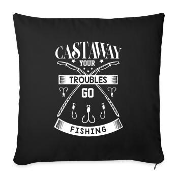 Naufragé Vos soucis vont à la pêche - - Housse de coussin décorative 45 x 45 cm - noir - Devant