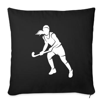 Hockeyspielerin Frauen Hockey Spielerin Feldhockey - Sofakissenbezug 45 x 45 cm - Schwarz - Vorne