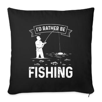 Je préfère pêcher - Housse de coussin décorative 45 x 45 cm - noir - Devant