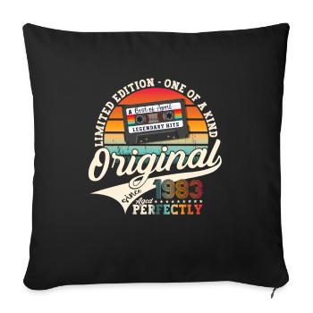 40th birthday man April Born 1983 Cassette - Sofa pillowcase 17,3'' x 17,3'' (45 x 45 cm) - black - Front