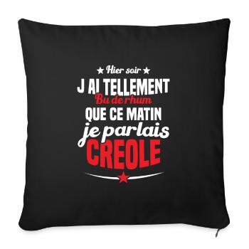 Hier soir j ai tellement bu de rhum - Housse de coussin décorative 45 x 45 cm - noir - Devant