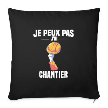 J'PEUX PAS J'AI CHANTIER - CASQUE DE CHANTIER - Housse de coussin décorative 45 x 45 cm - noir - Devant