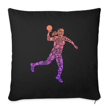 Symboles de handball Femmes Filles Handball Joueuse - Housse de coussin décorative 45 x 45 cm - noir - Devant