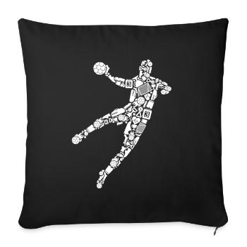Handball Player Symbols Handball Player Handball - Sofa pillowcase 17,3'' x 17,3'' (45 x 45 cm) - black - Front