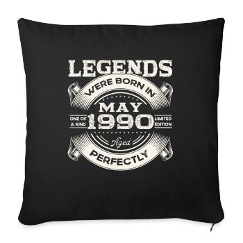 33rd Birthday Man May Vintage 1990 Legendary - Sofa pillowcase 17,3'' x 17,3'' (45 x 45 cm) - black - Front