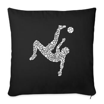 Fußballer Symbole Fußball Spieler Fußballspieler - Sofakissenbezug 45 x 45 cm - Schwarz - Vorne