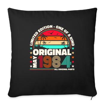 39th Birthday Man April Vintage 1984 Cassette - Housse de coussin décorative 45 x 45 cm - noir - Devant