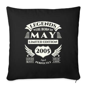 18th Birthday Man Legendary May Vintage 2005 - Sofa pillowcase 17,3'' x 17,3'' (45 x 45 cm) - black - Front