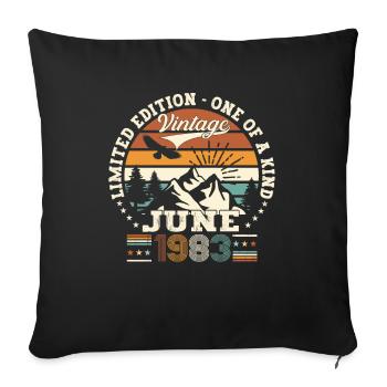 40th Birthday Man June Year 1983 Original - Sofa pillowcase 17,3'' x 17,3'' (45 x 45 cm) - black - Front