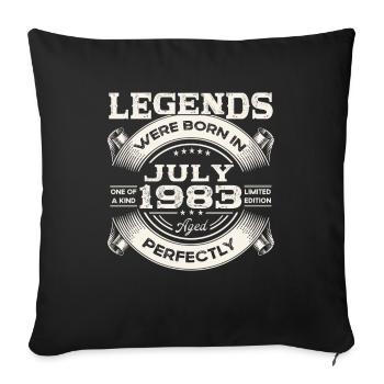40th Birthday Man Legendary July Born 1983 - Sofa pillowcase 17,3'' x 17,3'' (45 x 45 cm) - black - Front