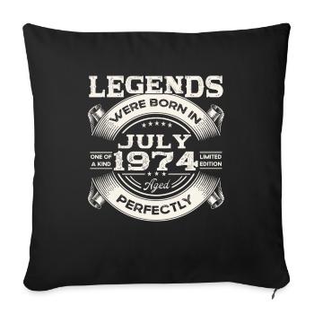 49th Birthday Man Legendary July Born 1974 - Sofa pillowcase 17,3'' x 17,3'' (45 x 45 cm) - black - Front