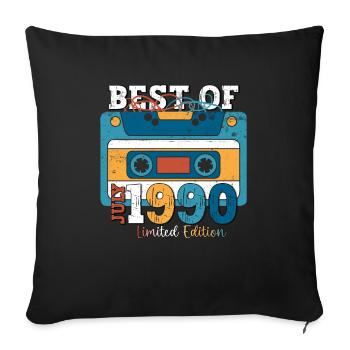 33rd Birthday Man July Vintage 1990 Cassette - Sofa pillowcase 17,3'' x 17,3'' (45 x 45 cm) - black - Front