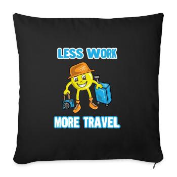 Vacances, Voyage, Avion, Soleil, Mer, Plage - Housse de coussin décorative 45 x 45 cm - noir - Devant