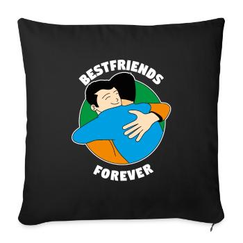 Best Friends Best Buds Best Friend - Sofa pillowcase 17,3'' x 17,3'' (45 x 45 cm) - black - Front